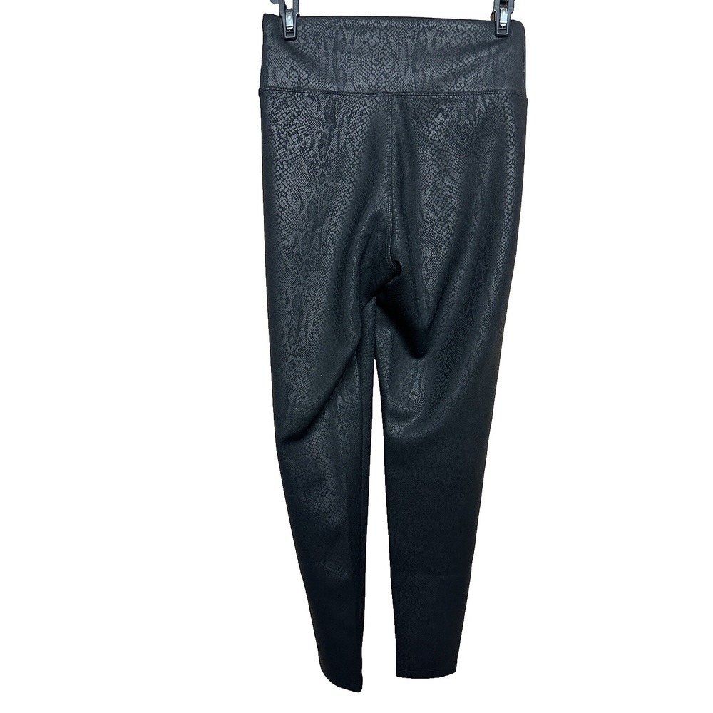 Black Snakeskin Print High-Waisted Leggings Womens XS  Stretch‎ Skinny Pants